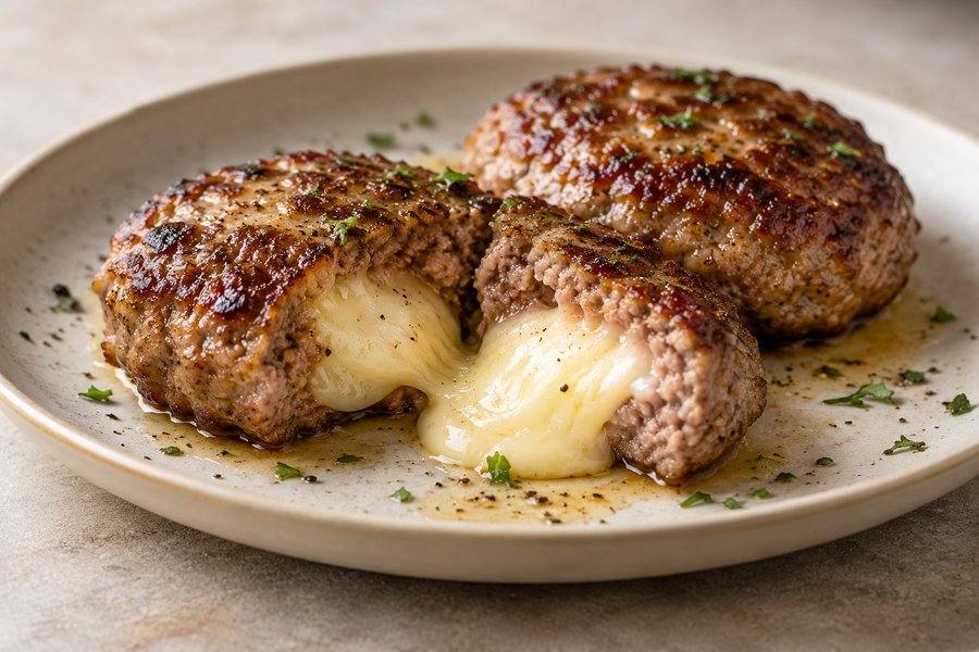 carne picada rellena de queso
