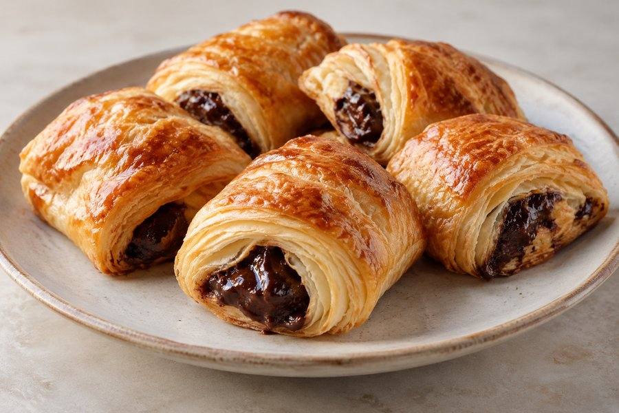 hojaldres de chocolate
