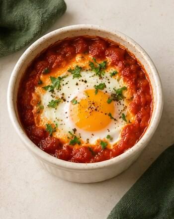 huevos en cazuela con tomate