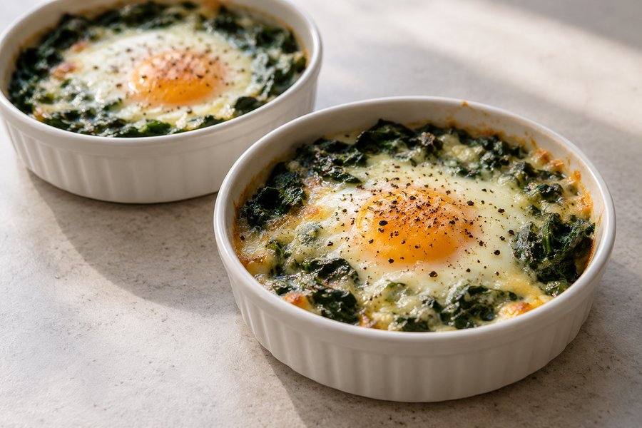 huevos con espinacas