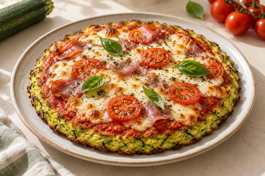 pizza con base de calabacín