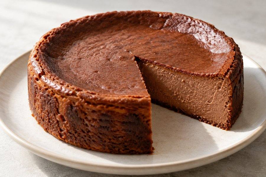 tarta de queso con chocolate